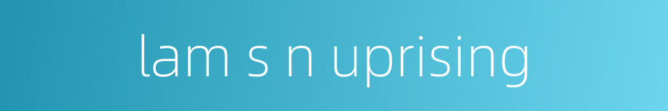 lam s n uprising的同义词