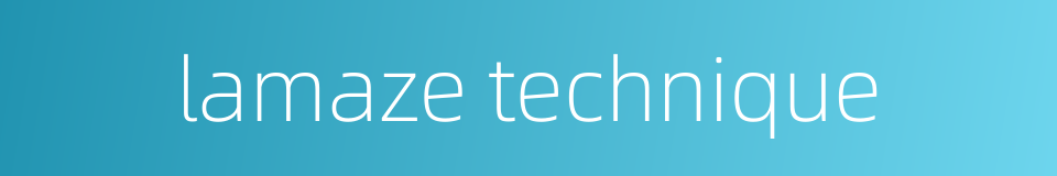 lamaze technique的同义词