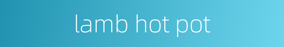 lamb hot pot的同义词