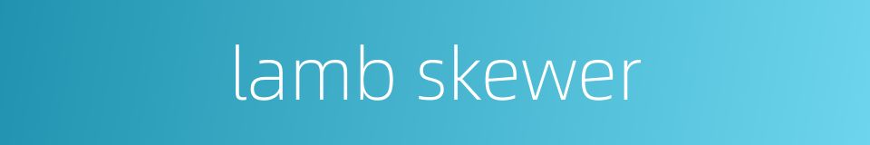 lamb skewer的同义词