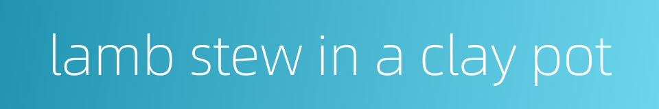 lamb stew in a clay pot的同义词