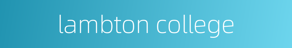 lambton college的同义词