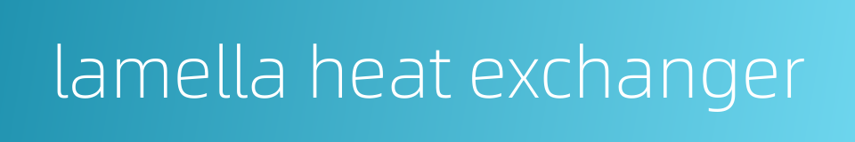 lamella heat exchanger的同义词