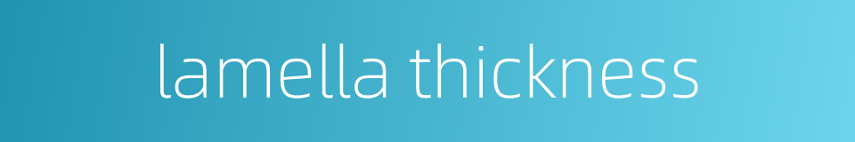 lamella thickness的同义词