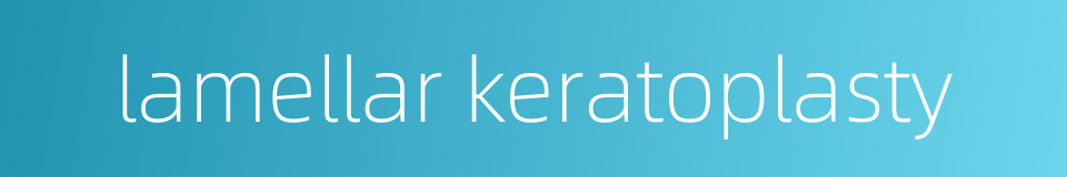 lamellar keratoplasty的同义词