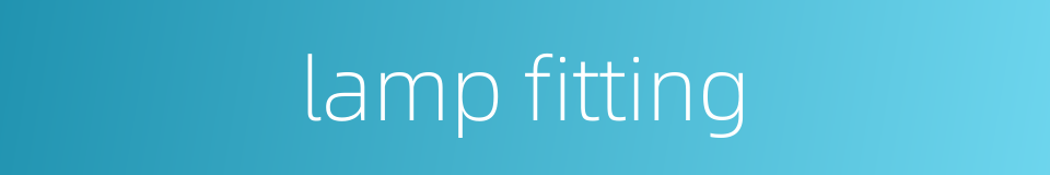 lamp fitting的同义词