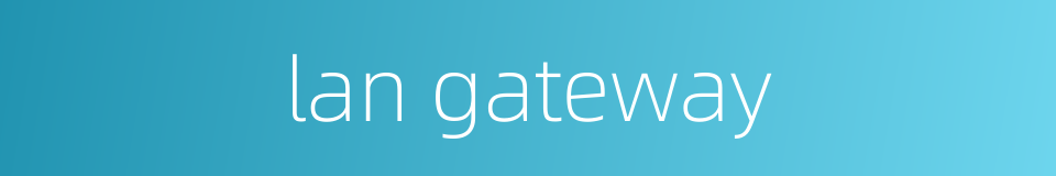 lan gateway的同义词