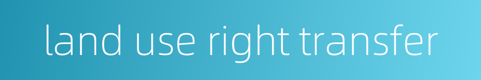land use right transfer的同义词