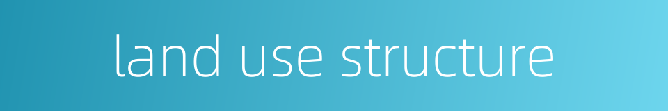 land use structure的同义词