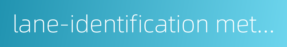 lane-identification meter的同义词