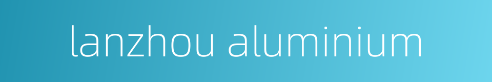 lanzhou aluminium的同义词