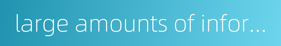 large amounts of information的同义词