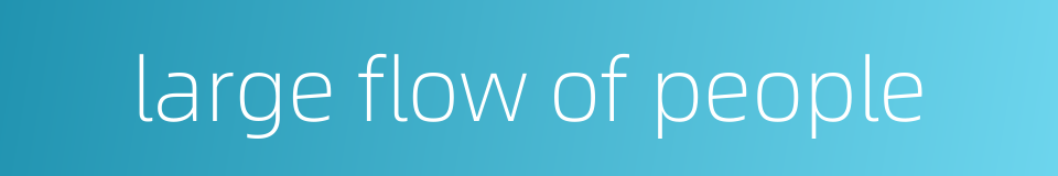 large flow of people的同义词