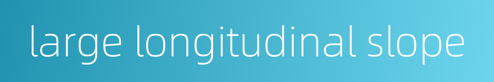 large longitudinal slope的同义词