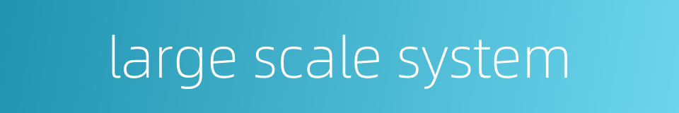 large scale system的同义词