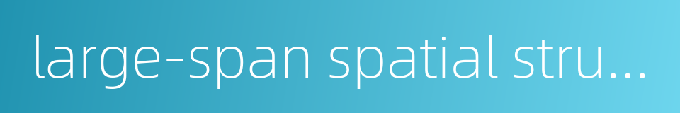 large-span spatial structures的同义词