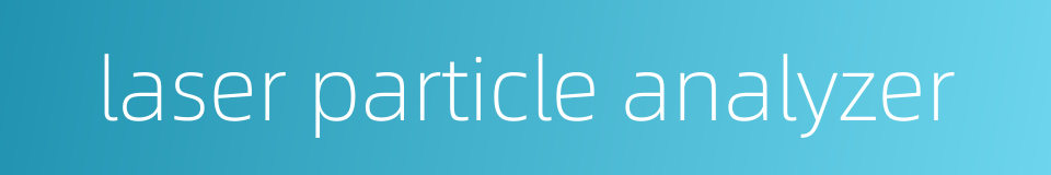 laser particle analyzer的同义词