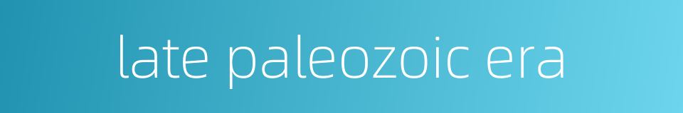 late paleozoic era的同义词