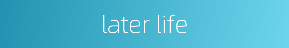 later life的同义词
