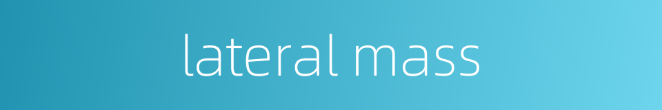 lateral mass的同义词