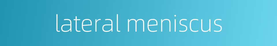 lateral meniscus的同义词