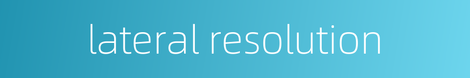 lateral resolution的同义词