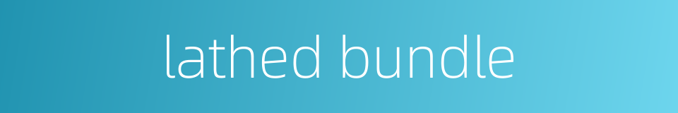 lathed bundle的同义词