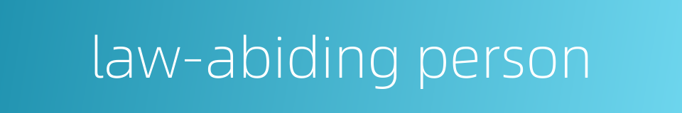 law-abiding person的同义词
