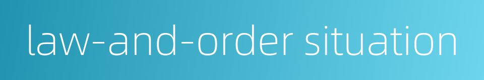 law-and-order situation的同义词