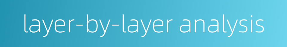 layer-by-layer analysis的同义词
