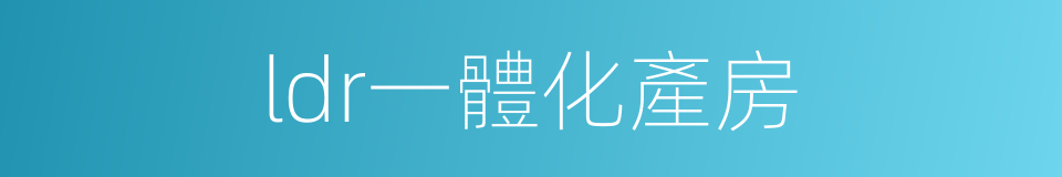 ldr一體化產房的同義詞