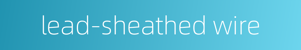 lead-sheathed wire的同义词