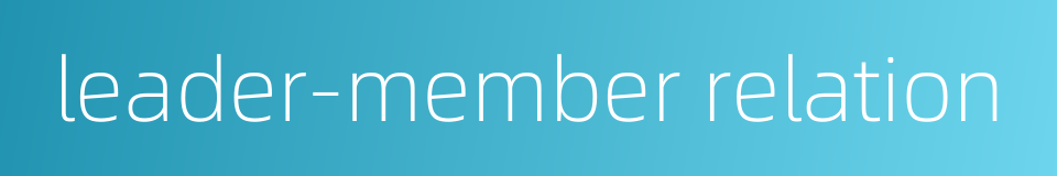 leader-member relation的同义词