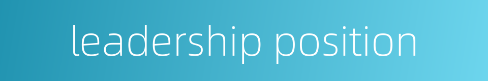 leadership position的同义词