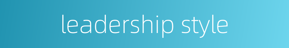 leadership style的同义词