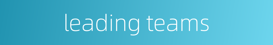 leading teams的同义词
