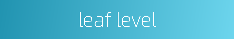 leaf level的同义词