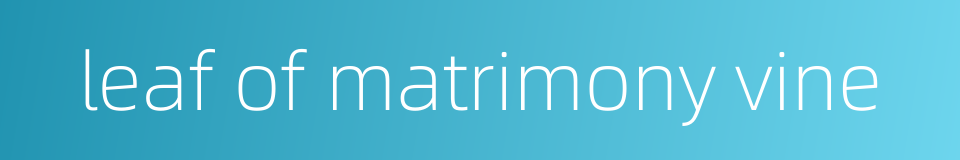 leaf of matrimony vine的同义词