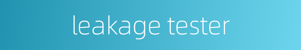leakage tester的同义词