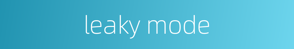leaky mode的同义词