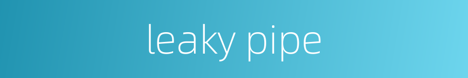 leaky pipe的同义词