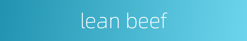 lean beef的同义词