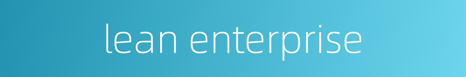 lean enterprise的同义词