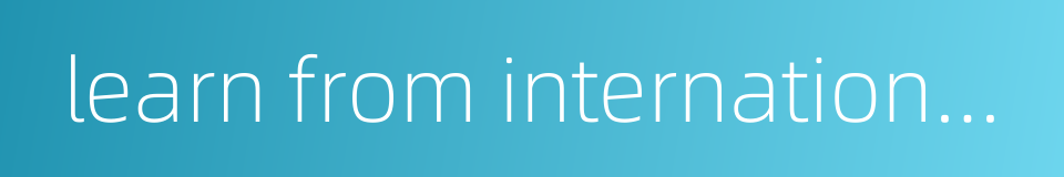 learn from international experience的同义词