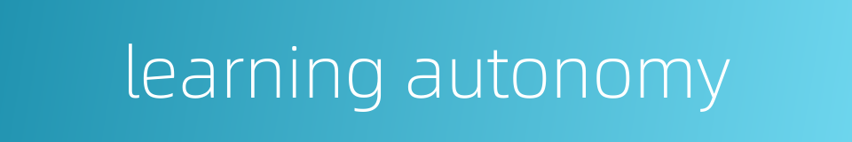 learning autonomy的同义词