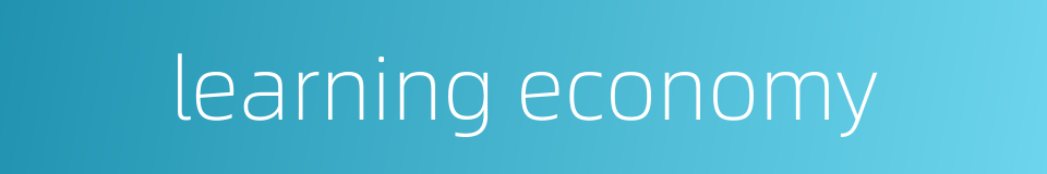 learning economy的同义词