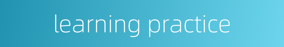 learning practice的同义词