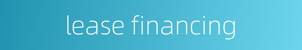 lease financing的同义词
