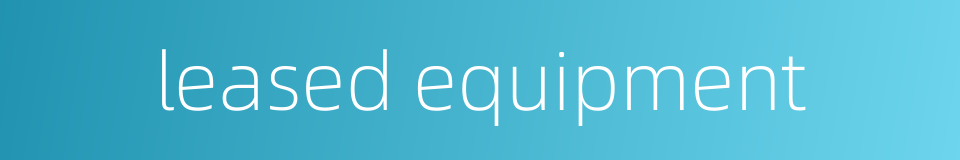leased equipment的同义词