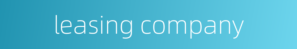 leasing company的同义词